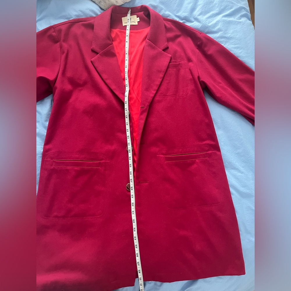Fashion Brand Company by Penelope Gazin Bold Dark Pink Wool Coat - Picture 8 of 9